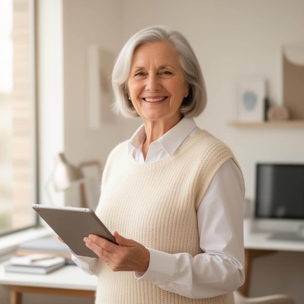 An Australian GP smiling during a telehealth consultation